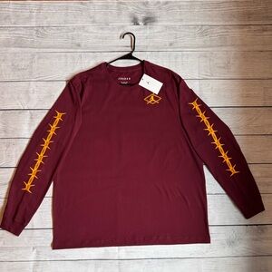 Jordan Burgundy Long Sleeve Shirt with Gold Details